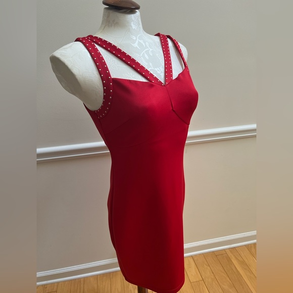 GUESS Sleeveless Beaded Red Party Dress Women’s Size 6 - Picture 2 of 7